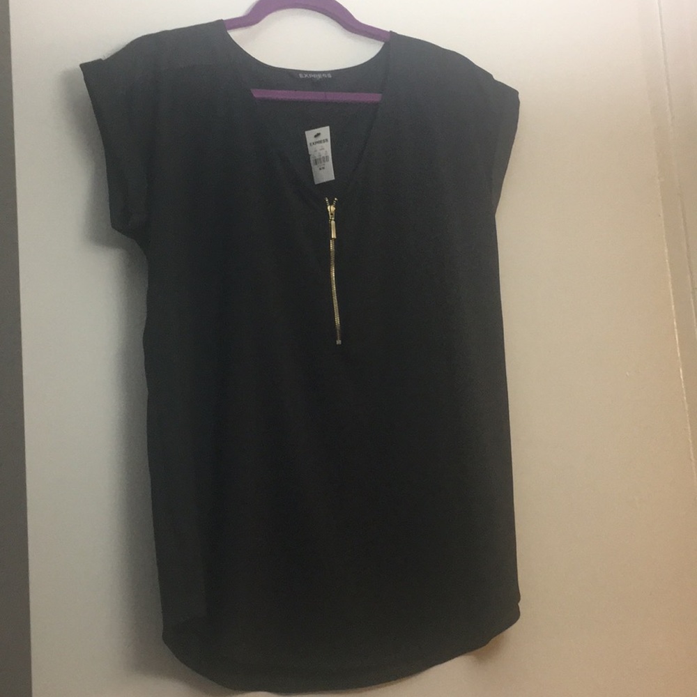 Express Front Zipper Blouse